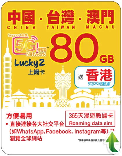 80gb中澳台共用+香港5gb 1